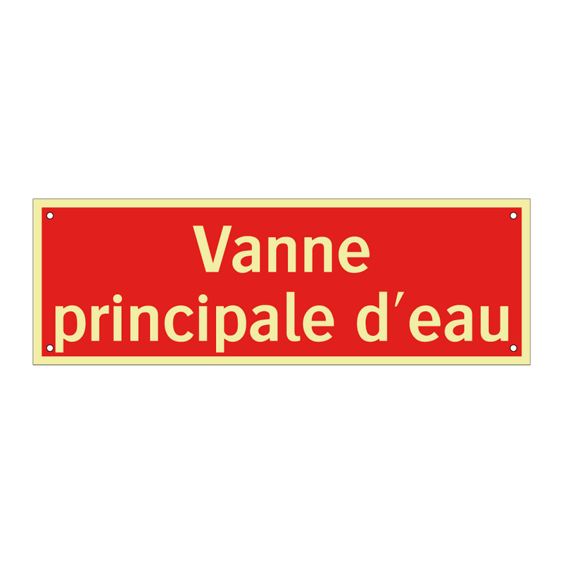 Vanne principale d'eau