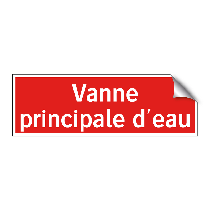Vanne principale d'eau
