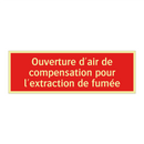 Ouverture d'air de compensation pour l'extraction de fumée