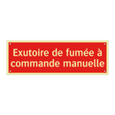 Exutoire de fumée à commande manuelle