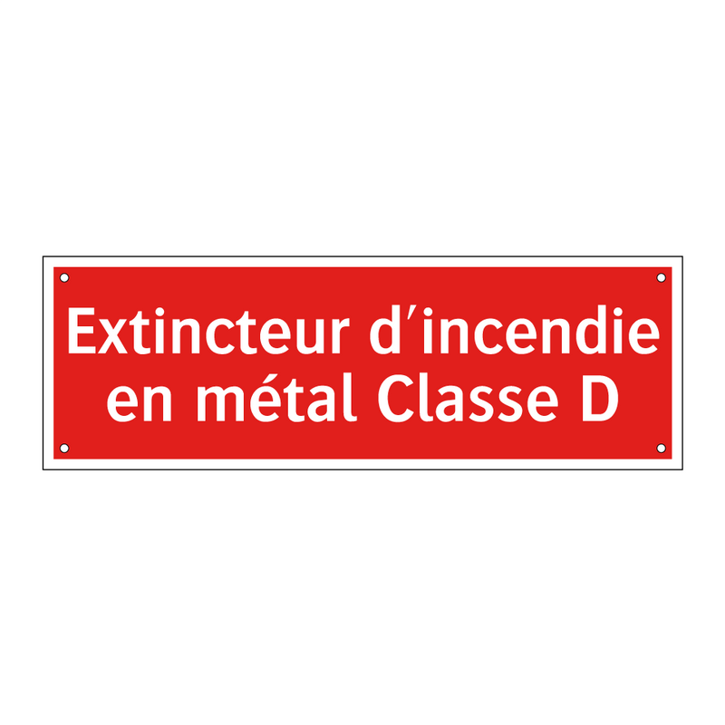 Extincteur d'incendie en métal Classe D