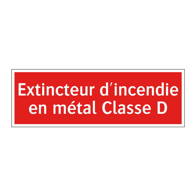 Extincteur d'incendie en métal Classe D