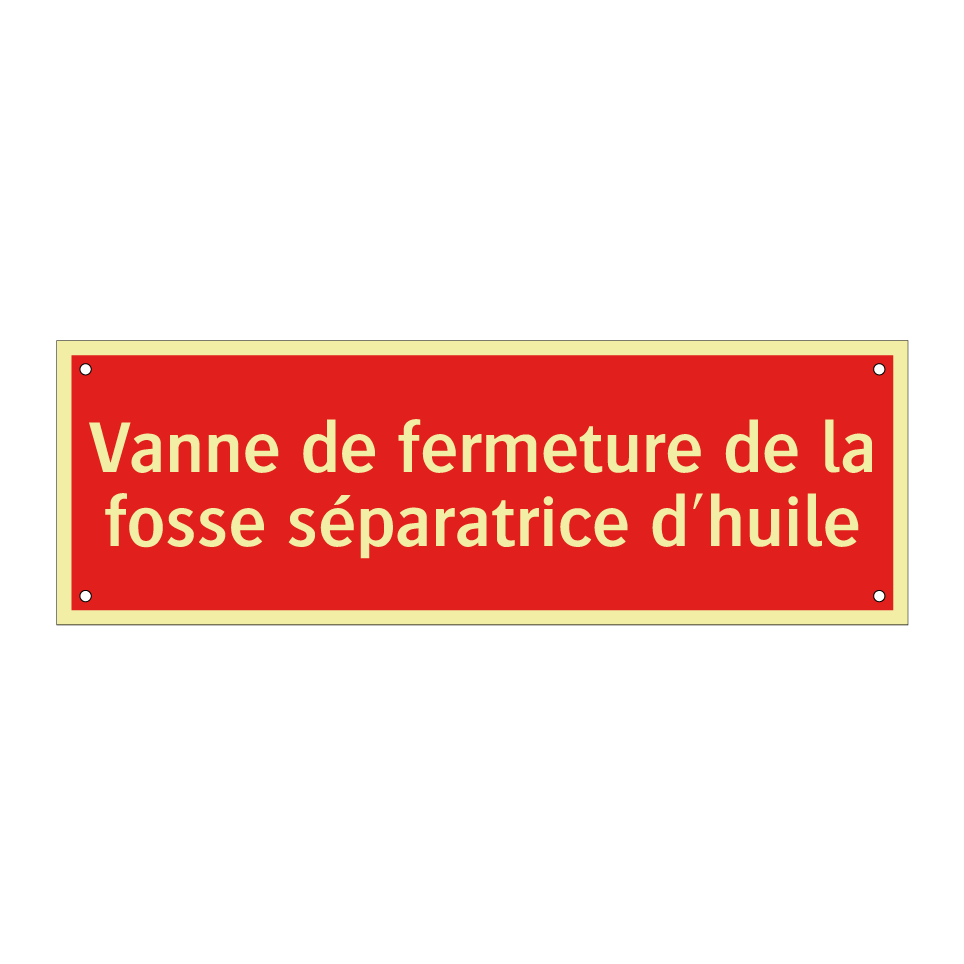 Vanne de fermeture de la fosse séparatrice d'huile