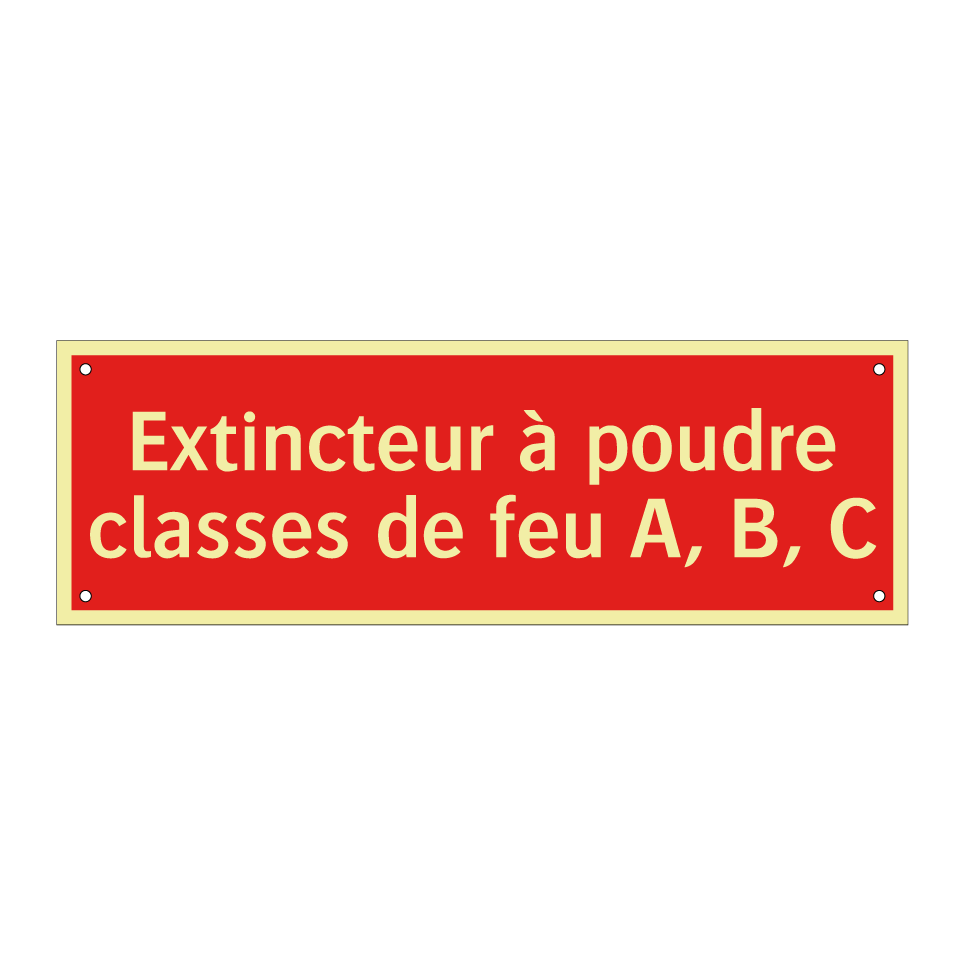 Extincteur à poudre classes de feu A, B, C