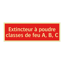 Extincteur à poudre classes de feu A, B, C