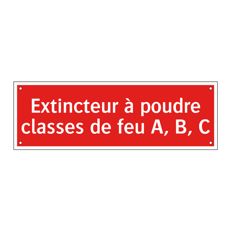 Extincteur à poudre classes de feu A, B, C