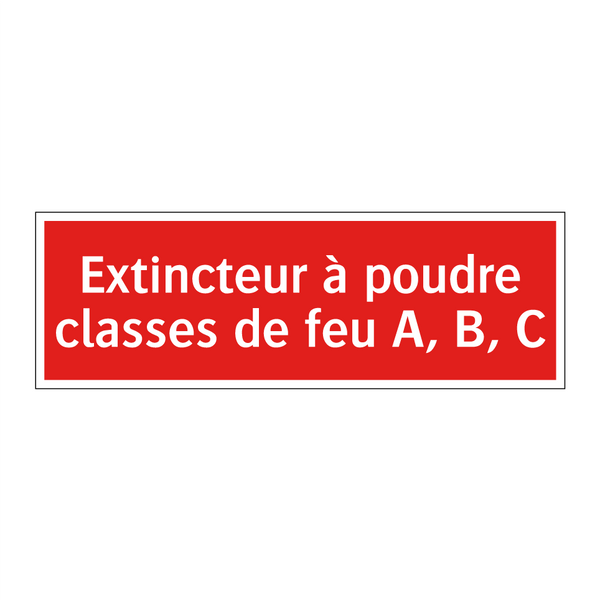 Extincteur à poudre classes de feu A, B, C