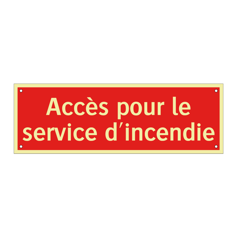 Accès pour le service d'incendie