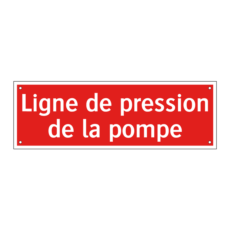 Ligne de pression de la pompe