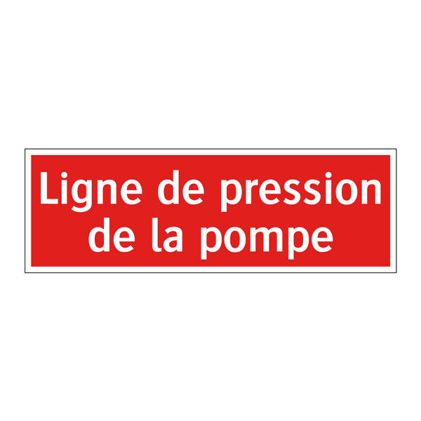 Ligne de pression de la pompe