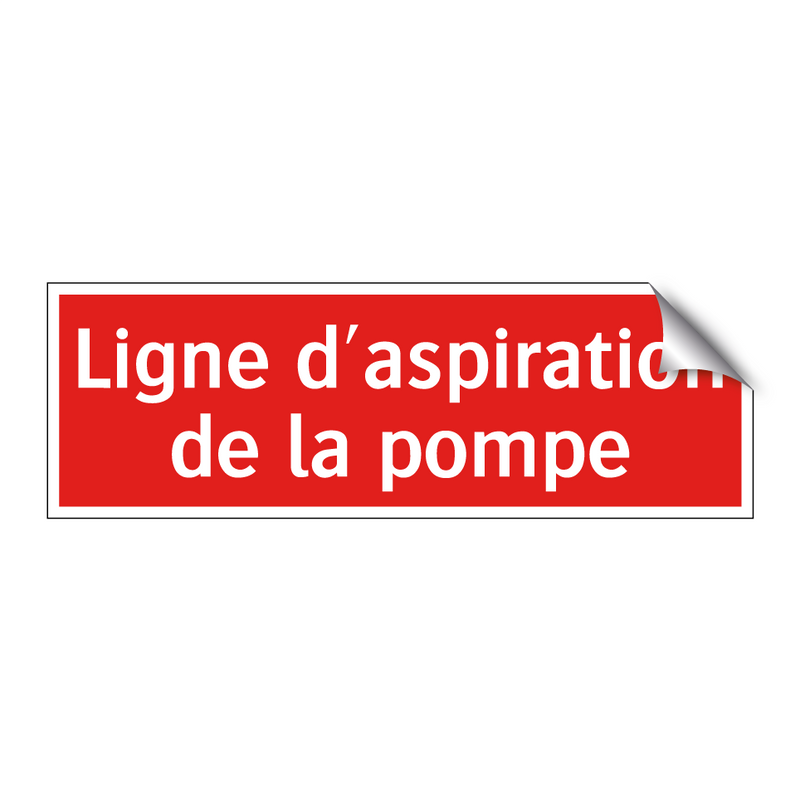 Ligne d'aspiration de la pompe