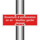 Ouverture d'alimentation en air - Veuillez garder dégagé