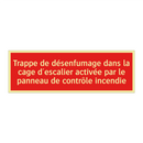 Trappe de désenfumage dans la cage d'escalier activée par le panneau de contrôle incendie