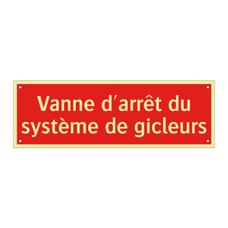 Vanne d'arrêt du système de gicleurs