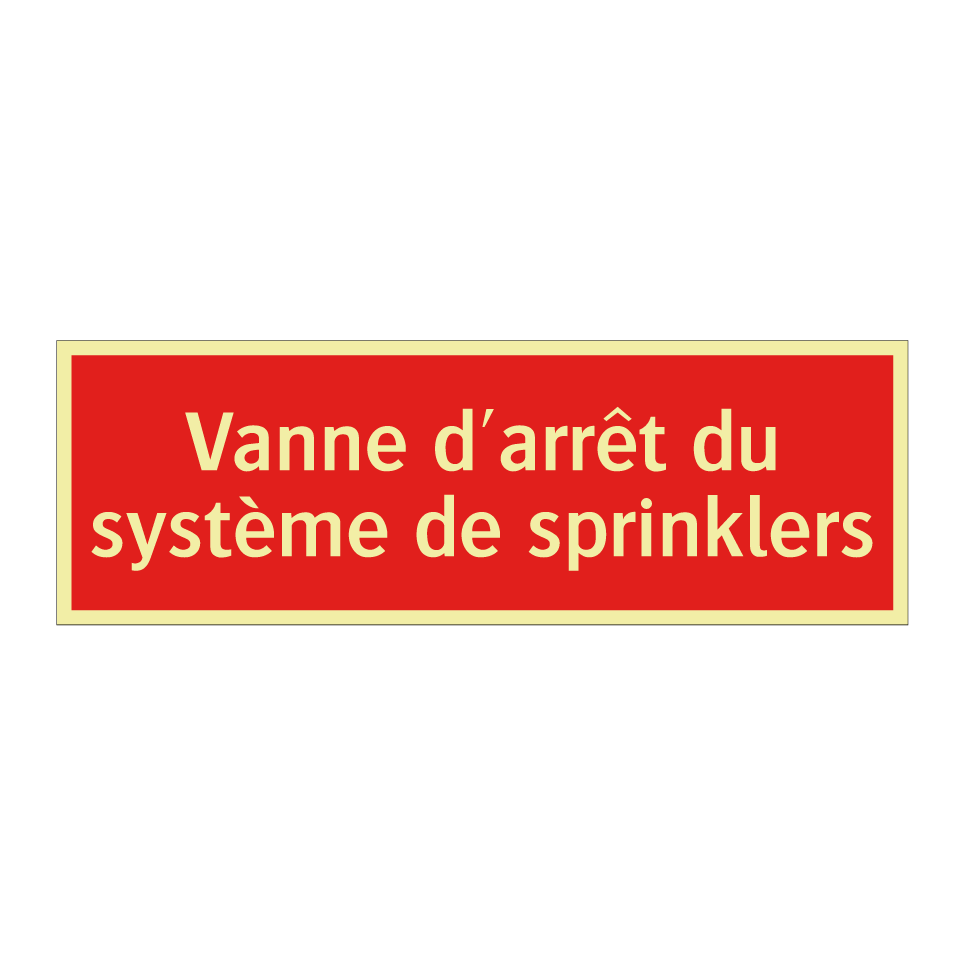 Vanne d'arrêt du système de sprinklers