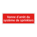 Vanne d'arrêt du système de sprinklers
