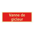 Vanne de gicleur