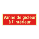 Vanne de gicleur à l'intérieur