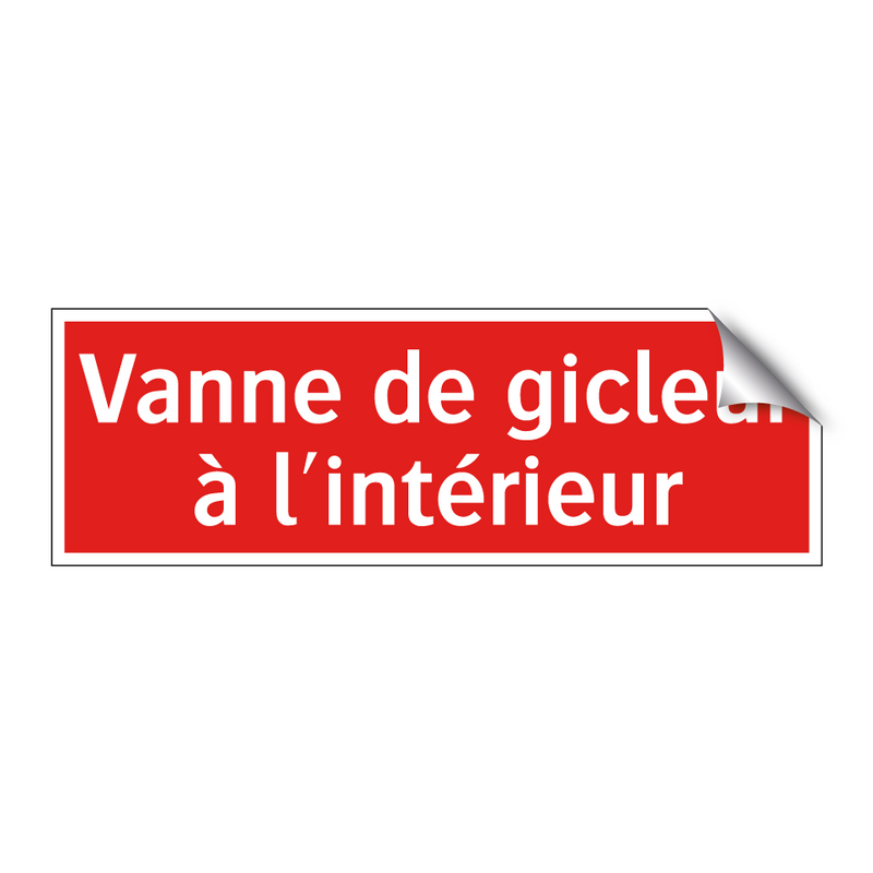 Vanne de gicleur à l'intérieur