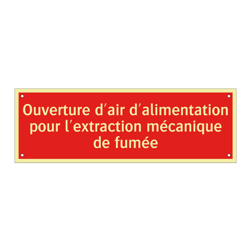 Ouverture d'air d'alimentation pour l'extraction mécanique de fumée