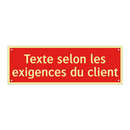 Texte selon les exigences du client