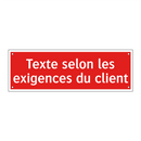 Texte selon les exigences du client