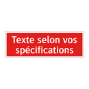 Texte selon vos spécifications