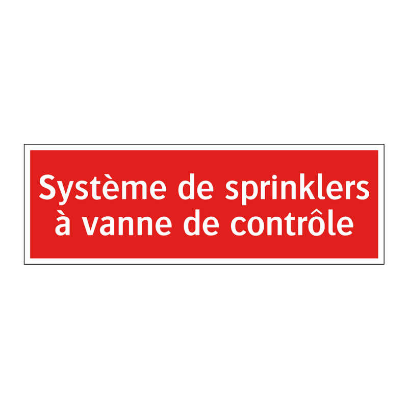 Système de sprinklers à vanne de contrôle