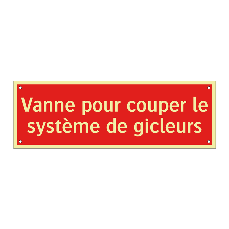 Vanne pour couper le système de gicleurs