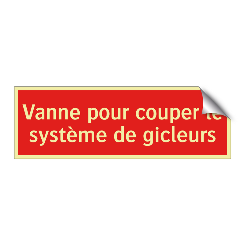 Vanne pour couper le système de gicleurs