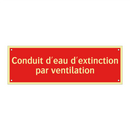 Conduit d'eau d'extinction par ventilation