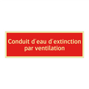 Conduit d'eau d'extinction par ventilation