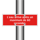L'eau arrive après un maximum de 60 secondes.