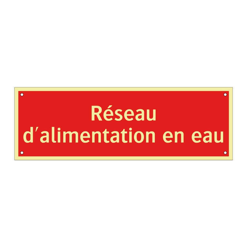Réseau d'alimentation en eau