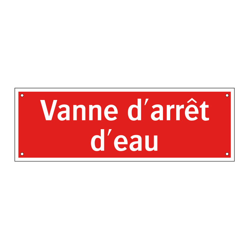 Vanne d'arrêt d'eau
