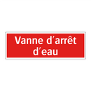 Vanne d'arrêt d'eau