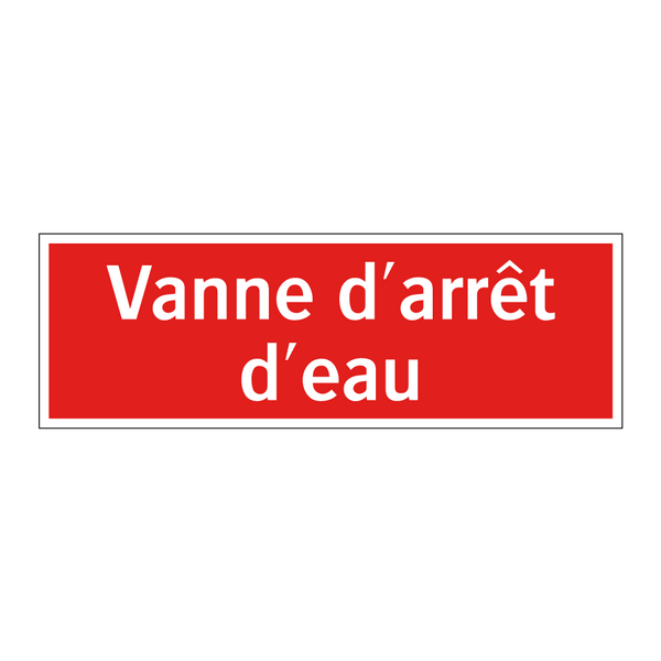 Vanne d'arrêt d'eau