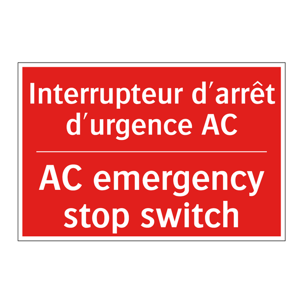 Interrupteur d'arrêt d'urgence /.../ - AC emergency stop switch