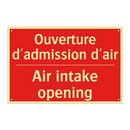 Ouverture d'admission d'air - Air intake opening