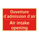 Ouverture d'admission d'air - Air intake opening