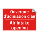 Ouverture d'admission d'air - Air intake opening