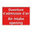 Ouverture d'admission d'air - Air intake opening