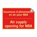Ouverture d'alimentation en air /.../ - Air supply opening for NRA