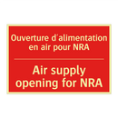 Ouverture d'alimentation en air /.../ - Air supply opening for NRA