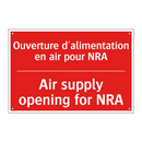 Ouverture d'alimentation en air /.../ - Air supply opening for NRA