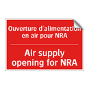 Ouverture d'alimentation en air /.../ - Air supply opening for NRA