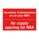 Ouverture d'alimentation en air /.../ - Air supply opening for NRA