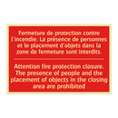Fermeture de protection contre /.../ - Attention fire protection closure. /.../