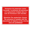Fermeture de protection contre /.../ - Attention fire protection closure. /.../