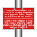 Fermeture de protection contre /.../ - Attention fire protection closure. /.../